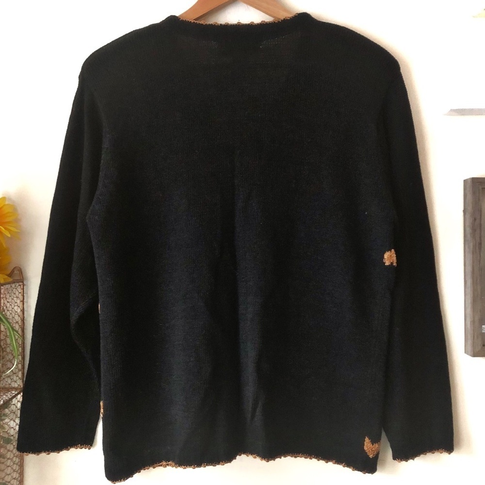 Vintage 90s Victoria Harbour Cat Cardigan Whimsigoth Cottagecore Soft Knit Sz M - Picture 3 of 13